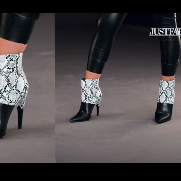 Just Fab X Jessie James Decker Black/snakeskin print booties - Picture 7 of 7
